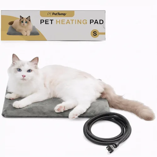 Vista 13 de Almohadilla térmica para mascotas para gatos y perros, interior y exterior, impermeable, con calefacción, cama para perros, cable resistente a
