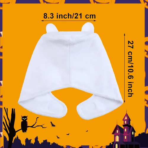 Vista 2 de Jiuguva 2 sombreros de Halloween para adultos, sombreros de animales acogedores, accesorios de disfraz de fiesta de cosplay, sombreros de animales