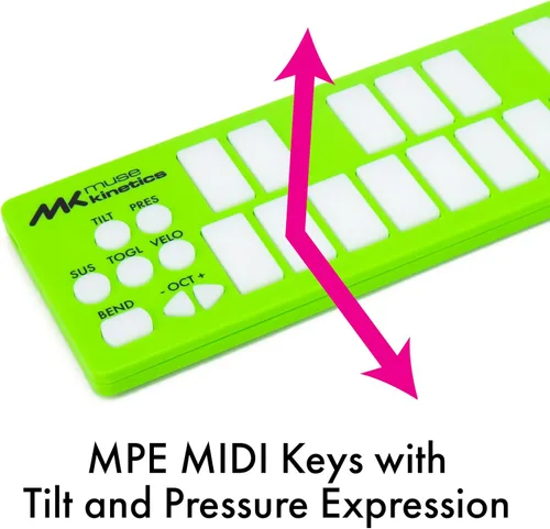 Vista 4 de K-Board-C Colorido controlador de teclado USB MPE MIDI de 25 teclas con USB-C (lima)
