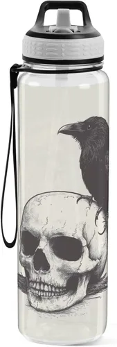 Vista 19 de Fustylead Amanita - Botella de agua de 32 onzas con popote, transparente a prueba de fugas, para mujeres y hombres, para deportes al aire libre