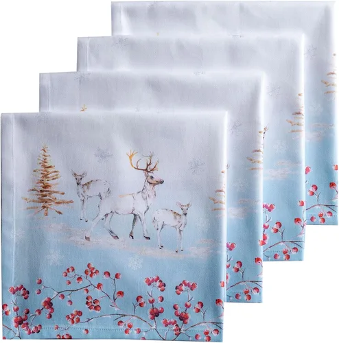 Vista 23 de Maison d' Hermine Juego de 4 servilletas de tela 100% algodón, suaves y duraderas, servilletas cuadradas reutilizables para uso diario, lavables