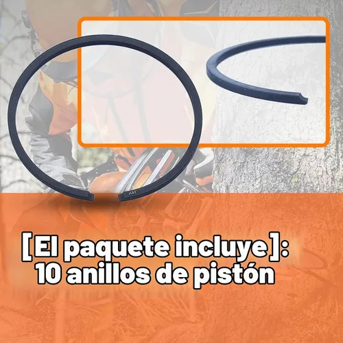 Vista 4 de Anillos de pistón de 1.811 in para Stihl 028 029 034 MS191 MS290 BR400 SR400 Parte 11180343001, 10 x Anillo de pistón