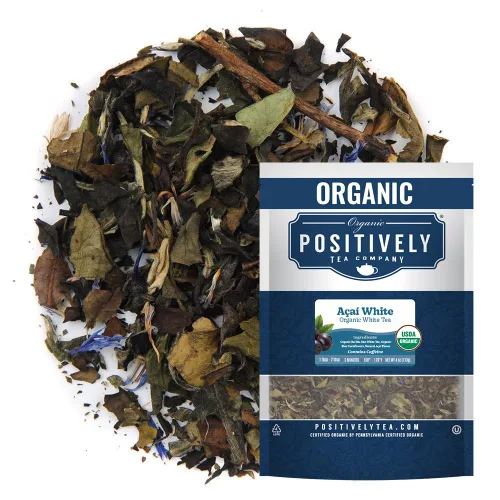 Vista 128 de Bolsas de hojas sueltas para té. Orgánicas por USDA. Positively Tea LLC.