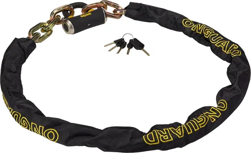 Vista 5 de OnGuard 8016 Beast - Candado de cadena hexagonal de 0.551 in x 4 pies, negro y amarillo, Moderno chain-bike-locks