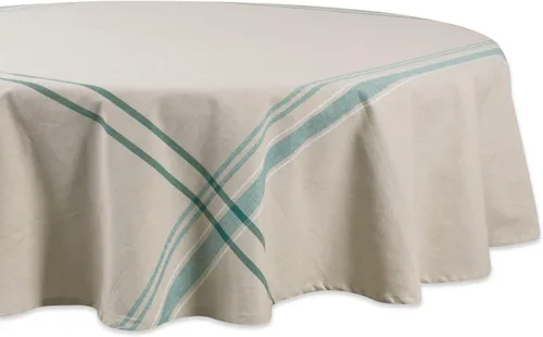 Vista 28 de DII - Mantel para mesa de comedor, estilo rústico, colección de manteles con rayas estilo francés, 60 x 84 pulgadas, color gris pardo/rojo