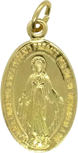 Vista 2 de Paquete de diez colgantes de medalla milagrosa Aluminio prensado dorado Gran regalo católico para la primera comunión y confirmación Añadir a
