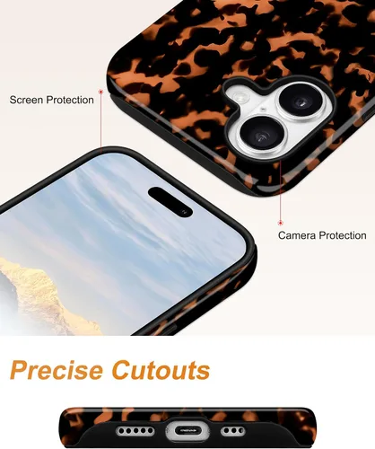 Vista 341 de Jusy Funda compatible con MagSafe con estampado de caparazón de tortuga marrón para iPhone 7/8/SE, cubierta protectora de TPU suave magnética