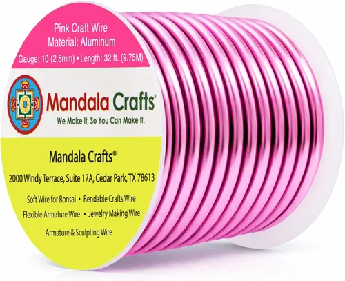 Vista 171 de Mandala Crafts - Alambre de aluminio anodizado de calibre 22 para hacer joyas - 137.2 m de alambre flexible surtido y coloreado - Doble para bonsái