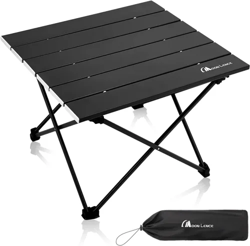 Vista 11 de MOON LENCE Mesa de camping plegable ultraligera, compacta, portátil con bolsa de transporte, para cocinar al aire libre, picnic, campamento, barco