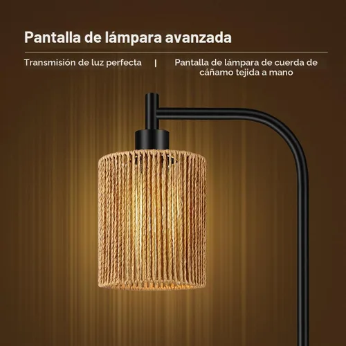 Vista 3 de BoostArea Lámpara de pie industrial, lámpara de pie con pantalla, bombilla LED de 6 W incluida, lámpara de pie moderna con interruptor de pie Negro