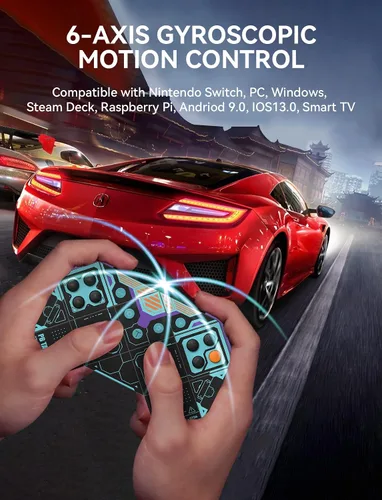 Vista 4 de PB Tails Wireless Switch Controller with Dual Vibration6-Axis Motion SensorTurboWake-Up for Nintendo Switch, PC, Windows, Steam Deck, Raspberry Pi
