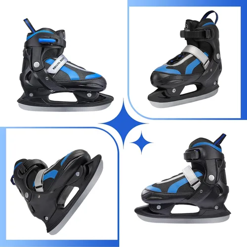 Vista 2 de Patines de Hielo Ajustables para Niños: Patines de Hockey sobre Hielo para Niño, Niña, Principiante, Juvenil, Junior, Adecuados para Exteriores