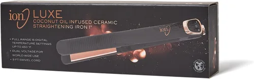 Vista 3 de Ion Plancha plana de cerámica con infusión de coco Luxe de 1 pulgada