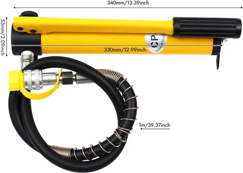 Vista 2 de Bomba de mano hidráulica 10T 10000Psi Tipo Separado Kit de bomba hidráulica manual de Ram con mango antideslizante Bolas de acero y anillo