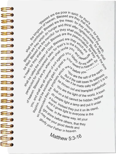 Vista 11 de VNWEK Escritura Bíblica Proverbios 3:5 Confía en el Señor con todo tu corazón Cuaderno Espiral Arcoíris Marrón Boho 14 x 21 cm, Cuaderno Espiral