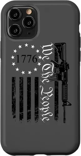 Vista 29 de iPhone 16 We The People - Funda patriótica con la bandera de Estados Unidos AR15 Pro Guns