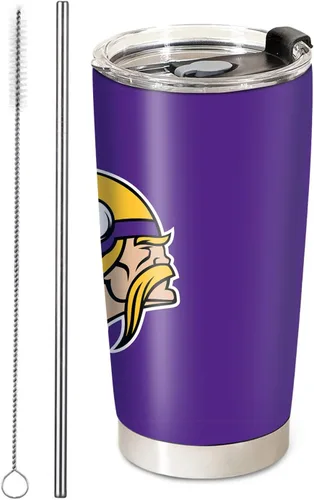 Vista 11 de Taza de fútbol aislada para café, vaso de viaje de acero inoxidable de 20oz con aislamiento al vacío, tapa y popote, tazas de café para bebidas