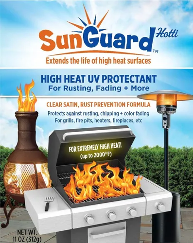 Vista 2 de SUNGUARD El espray satinado transparente con protección UV de calor extremo alto (hasta 2000 °F) evita la oxidación, la decoloración