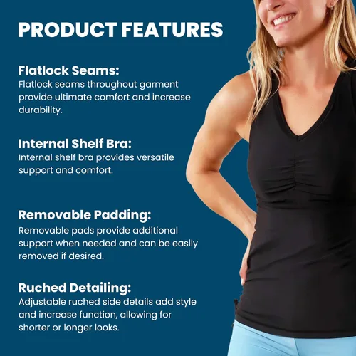 Vista 3 de UV Skinz Tankini de natación para mujer, protección solar FPU 50+, modesta camiseta sin mangas, parte superior de traje de baño, parte superior