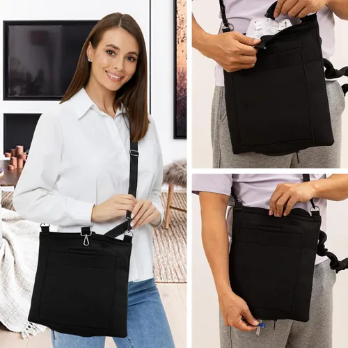 Vista 2 de Foley - Soporte para bolsa de catéter de 67.6 fl oz, fundas para bolsa de catéter con cremallera y correa ajustable, impermeable y discreto