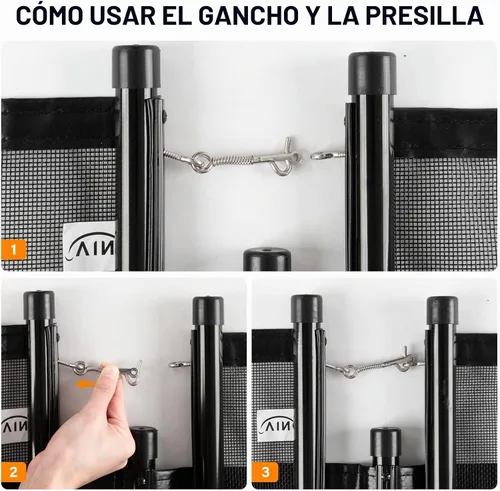Vista 6 de VINGLI Valla de seguridad para piscina de 4 pies x 12 pies, negra, valla para piscina enterrada