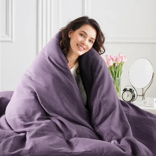 Vista 270 de NEXHOME PRO Funda de edredón Twin XL 100% algodón lavado, transpirable, duradera, texturizada, similar al lino, juego de ropa de cama para el hogar