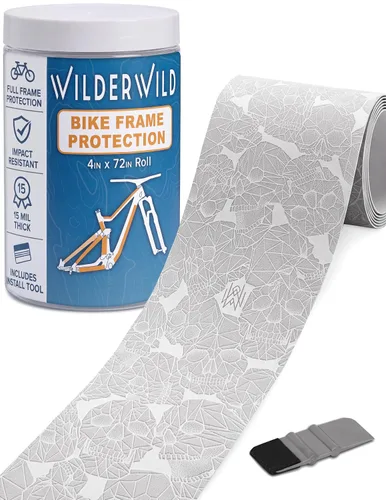 Vista 12 de Cinta de Protección para Marco de Bicicleta - Envoltura de Vinilo Transparente de Alto Impacto Incluye Herramienta (4"x72") Protector de Marco