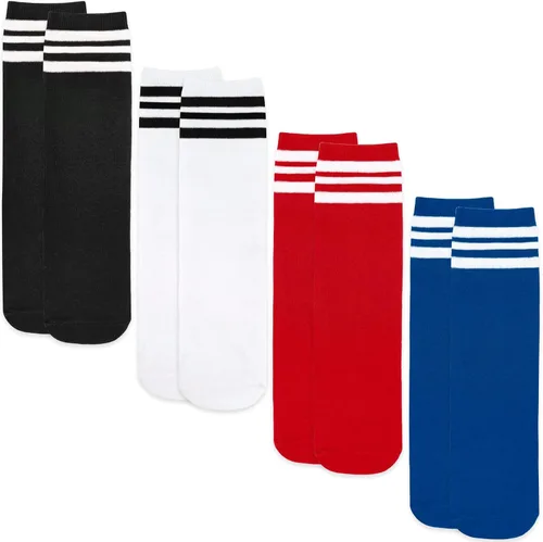 Vista 6 de 4 pares de calcetines de fútbol para niños pequeños, calcetines de fútbol para niñas y niños, calcetines de béisbol para niños pequeños, calcetines