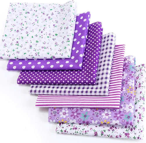 Vista 10 de Paquete de tela de algodón de bricolaje 19.7 x 19.7 pulgadas, 7 patrones diferentes, cuadrados de material de patchwork para coser acolchados, Negro