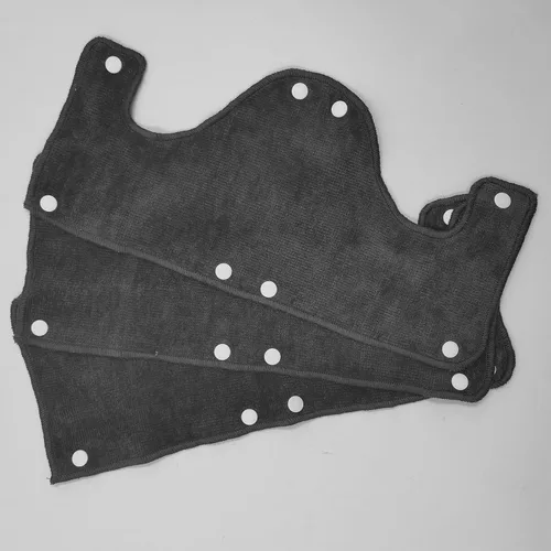 Vista 6 de Gorro Duro de Gran Tamaño en Color Gris Oscuro, Forro de Sombrero Duro Reutilizable y Lavable de Terry de Algodón, Se Ajusta con Snap-On, 3 Piezas