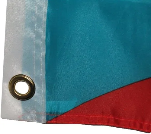 Vista 2 de Bandera de Puerto Rico azul claro de 3 x 5 pies 3 x 5 pies con ojales de latón, doble costura, resistente a la decoloración, calidad premium