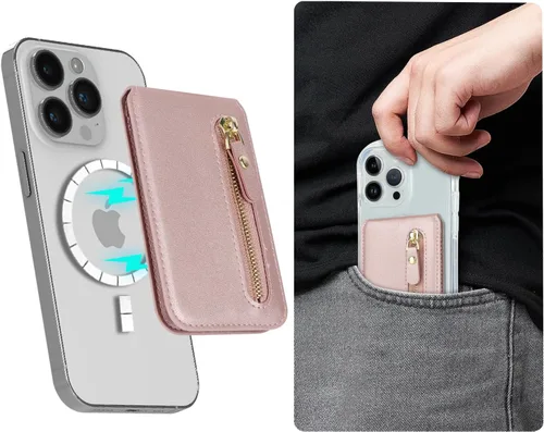 Vista 3 de Cavor Compatible con Apple Magsafe Wallet con soporte ajustable, cartera magnética para iPhone 17/16 Pro Max/15/14 Plus/13/12 Magsafe - Tarjetero
