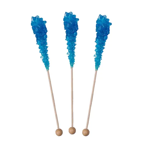 Vista 4 de Blue Rock Candy Sticks '72 Pack' – Roca de cristal de azúcar Razz azul envuelta individualmente a granel – Perfecto para recuerdos de fiesta, bodas