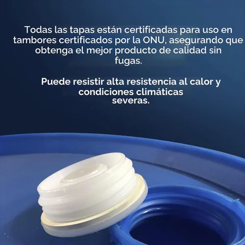 Vista 3 de Bung Cap 2" con combo Knock Out de 3/4", 2 piezas (1 rosca de contrafuerte y 1 rosca NPT) se adapta a tambor de plástico de 15, 30, 55 galones