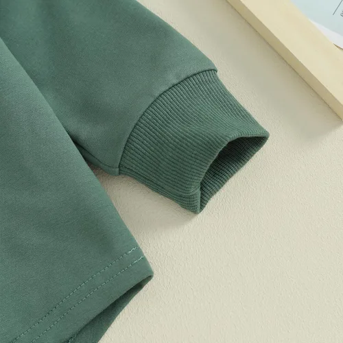 Vista 43 de Kuriozud Conjunto de 2 piezas de sudadera con cuello redondo y pantalones deportivos para niños pequeños para otoño e invierno