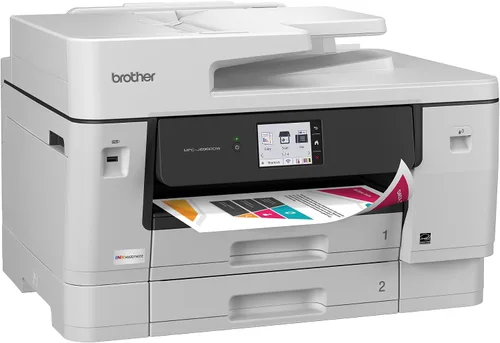 Vista 3 de Brother INKvestment 6960 Impresora inalámbrica de inyección de tinta a color todo en uno con capacidades de 11 x 17 pulgadas y pantalla táctil a