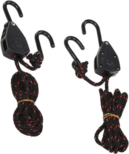 Vista 3 de 4 correas de amarre ajustables de 1/8 pulgadas y 6 pies para canoa y lazo de popa (6 pies) Correas de amarre de trinquete para kayak y canoa
