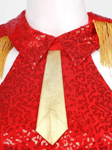 Vista 6 de YiZYiF Disfraz de trapecio de espectáculo de circo de lentejuelas para mujer, traje de juego de rol