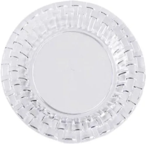 Vista 2 de Efavormart - Paquete de 50 – 7 pulgadas de plástico transparente desechable para ensalada y postre redondo con borde de tejido de canasta