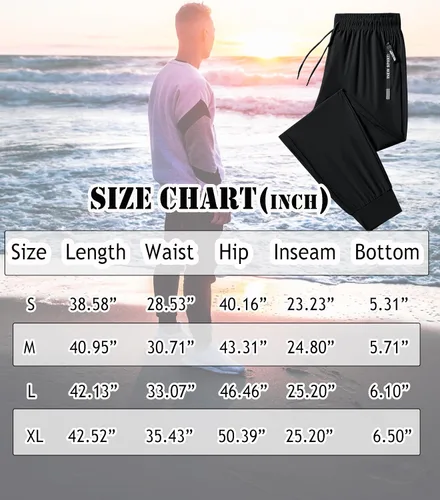 Vista 6 de Oelise Pantalones deportivos para hombre con bolsillos con cremallera, pantalones rectos para hombre, pantalones deportivos para entrenamiento