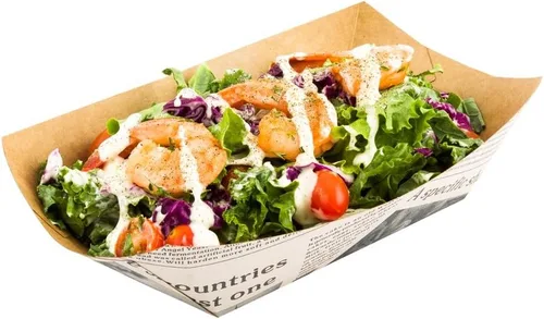Vista 11 de Restaurantware Bio Tek - Botes de comida de 2 onzas, 50 bandejas de papel desechables para alimentos, de papel negro, resistentes a la grasa