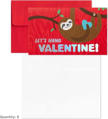 Vista 6 de Hallmark - Mini tarjetas de San Valentín para niños, 32 tarjetas con sobres (diseños de llama, perezoso, dinosaurio, unicornio)