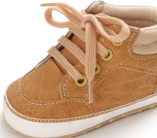 Vista 7 de Sekantrol Zapatos de cuna para recién nacidos y niñas para primer andador suela de goma suave zapatos de moda para bebés mocasines de vestir Oxford