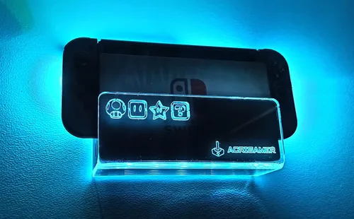 Vista 2 de ACRIGAMER Wall Mount for Nintendo Switch O NS OLED with RGB LED Kit Multi-Colour