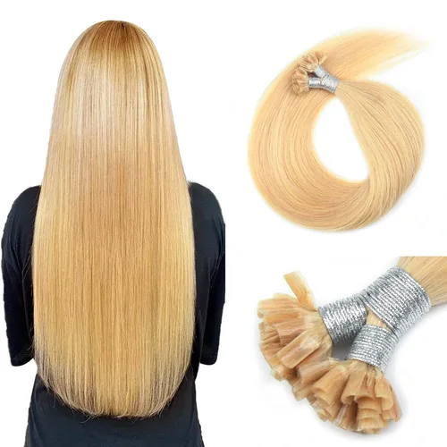 Vista 8 de Neitsi Extensiones de cabello humano con punta en U, extensiones de cabello humano real natural con punta en U, extensiones de cabello humano