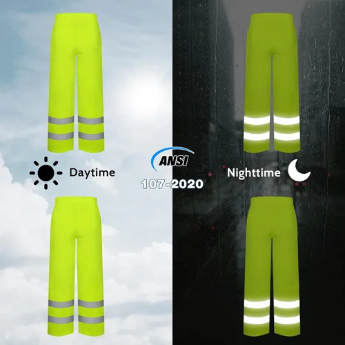 Vista 20 de TCCFCCT Chaqueta de lluvia de alta visibilidad para hombre, impermeable, abrigo de lluvia de alta visibilidad para hombres y mujeres con capucha