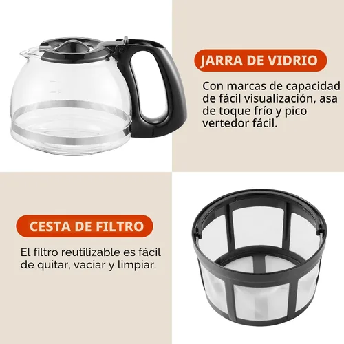 Vista 2 de Elite Gourmet EHC4128 Cafetera automática de 4 tazas para preparar y gotear con pausa y servir, jarra de vidrio, filtro reutilizable, interruptor