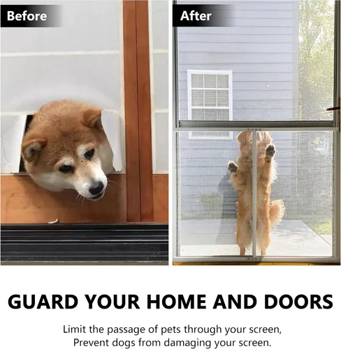 Vista 4 de Protector de puerta de pantalla de rejilla de acero Guardian para perros, mascotas y gatos, protector contra arañazos, reemplazo