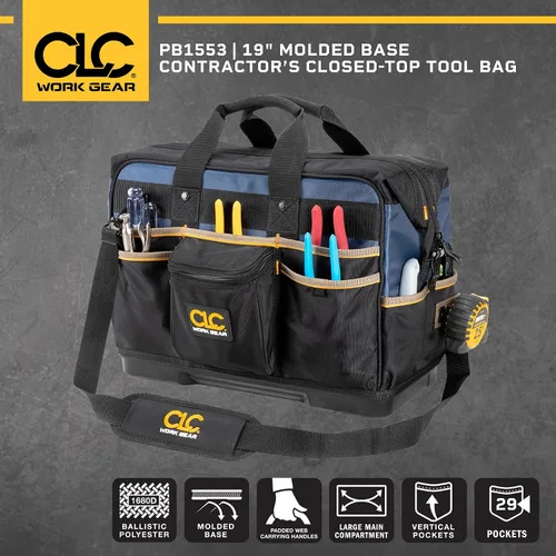 Vista 5 de CLC Work Gear PB1553 - Bolsa de herramientas para contratistas con base moldeada de 19 pulgadas