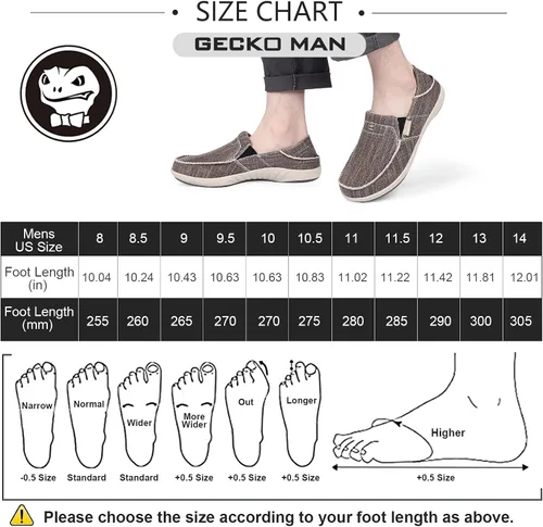 Vista 5 de Zapatos sin cordones para hombre, mocasines de lona para fascitis plantar con soporte para el arco, zapatos ortopédicos casuales antideslizantes